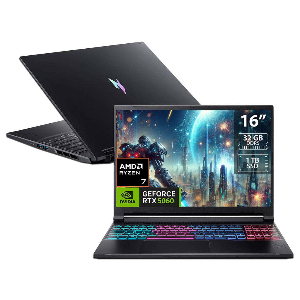 Laptop Gamer Acer Nitro V 16S AI: Ryzen 7-260 RTX-5060 32GB DDR5 1TB SSD W11H