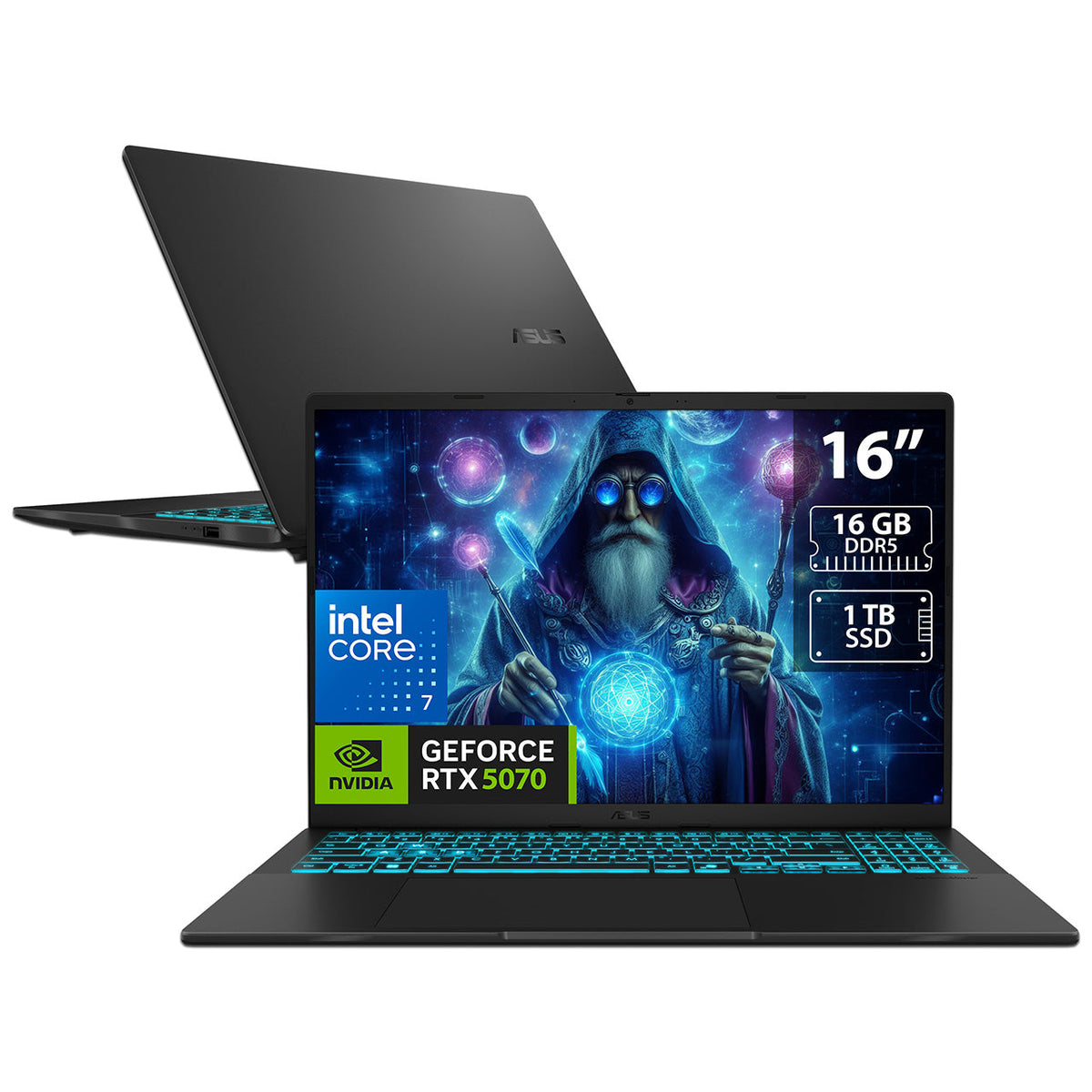 Laptop Gamer ASUS V16: Core 7-240H RTX-5070 16GB DDR5 1TB SSD W11H