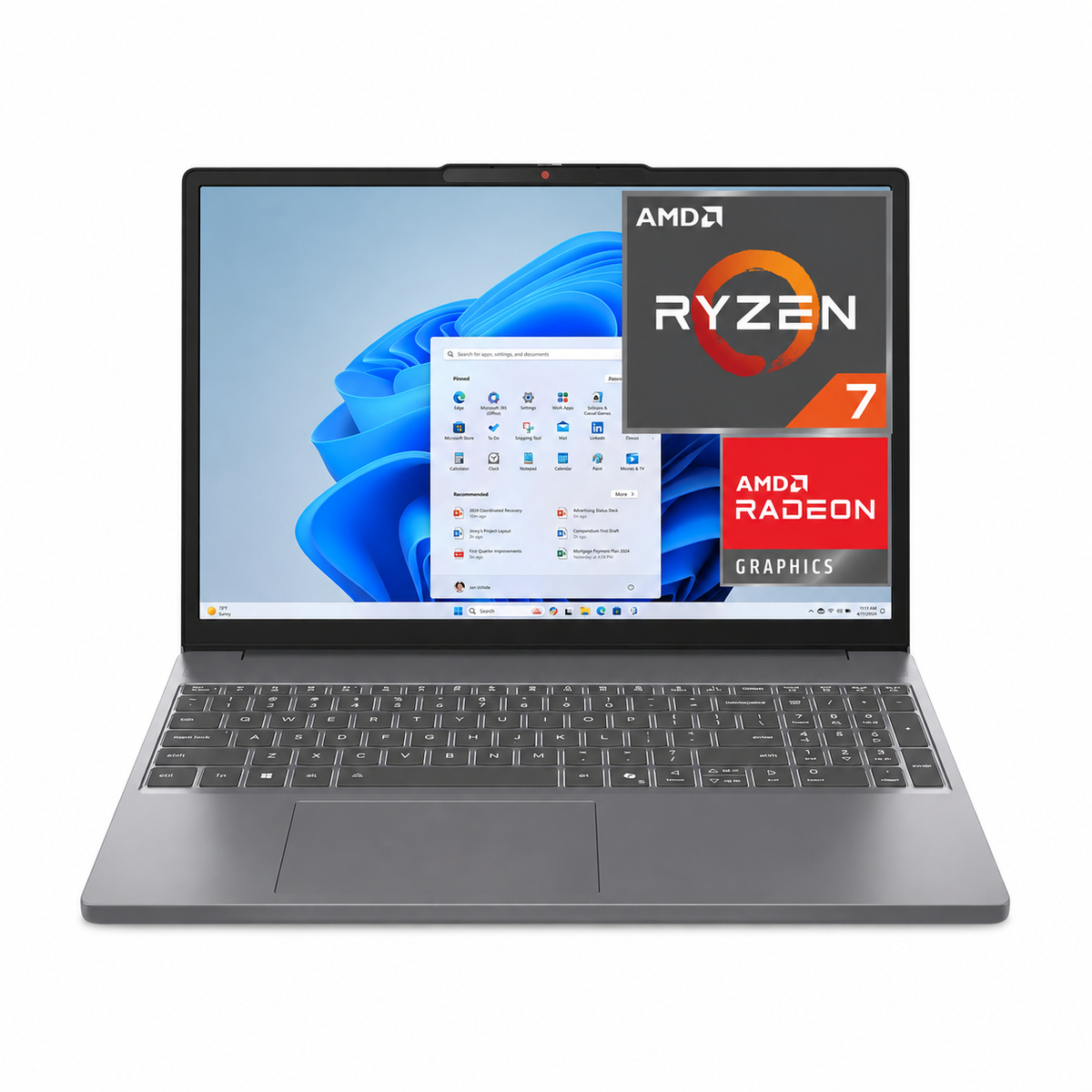 Lenovo IdeaPad Slim 3 83K700TUUS – 15.3" 2K Touch, Ryzen 7 7735HS, 16GB RAM, 512GB SSD, Windows 11